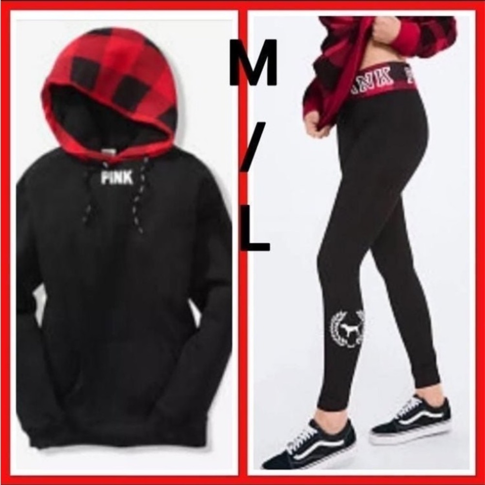 PINK Victoria's Secret M/L Buffalo Plaid Set